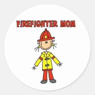 Firefighter Mom T-shirts and Gifts Classic Round Sticker