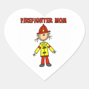 Firefighter Mom T-shirts and Gifts Heart Sticker