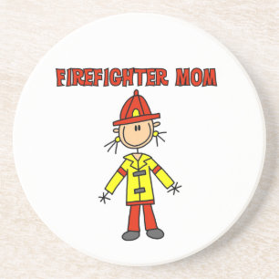 Firefighter Mom T-shirts and Gifts Sandstone Coaster