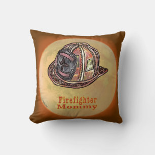 Firefighter Mom Throw Pillow