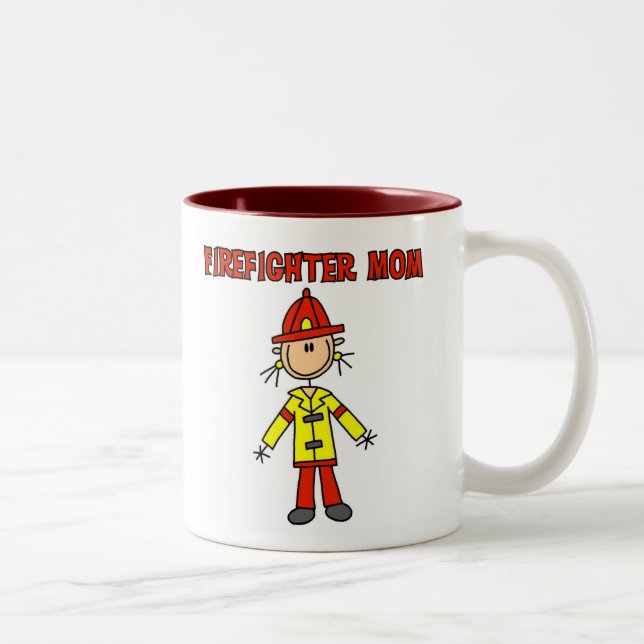 Firefighter Mom Two-Tone Coffee Mug (Right)