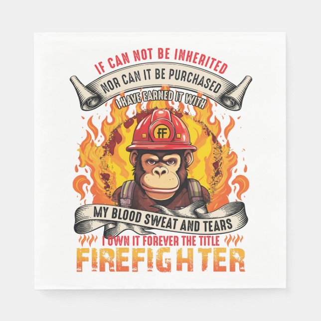 Firefighter Monkey Napkins (Front)