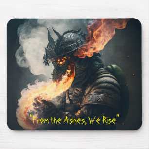 Firefighter morphing into a dragon mouse pad