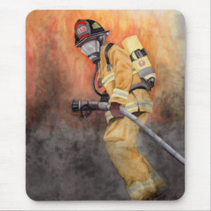 Firefighter Mouse Pad Fireman Watercolor Miranda