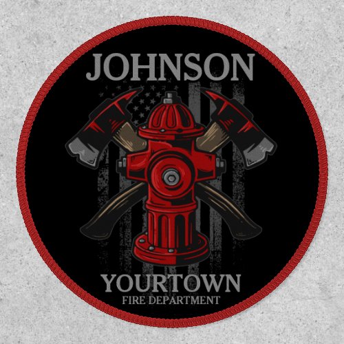 Firefighter NAME Fire Department Hydrant USA Flag  Patch