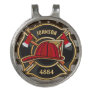 Firefighter NAME Fireman Fire Department USA Flag Golf Hat Clip