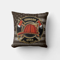Firefighter NAME Fireman Fire Department USA Flag