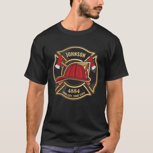 Firefighter NAME Fireman Fire Rescue Department  T_Shirt
