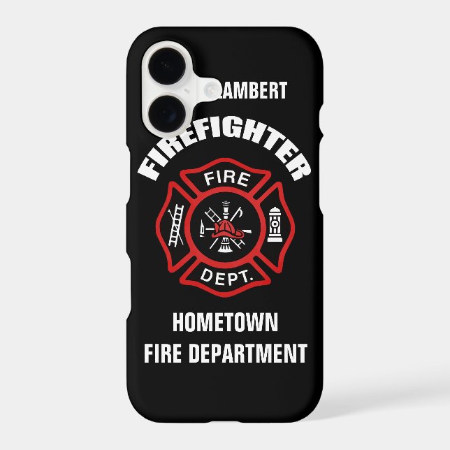 Firefighter Name Template Iphone Case (Back)