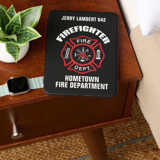 Firefighter Name Template Kindle Cover (In Use (Bedside))