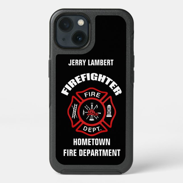 Firefighter Name Template Otterbox iPhone Case (Back)