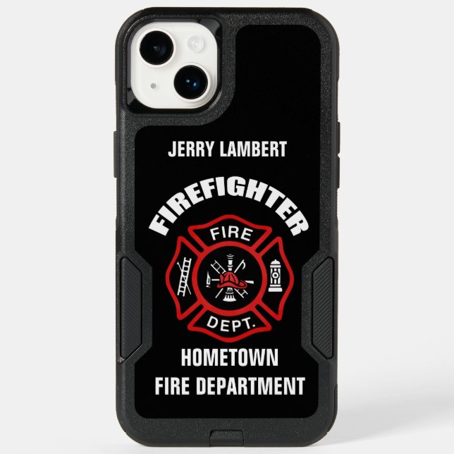 Firefighter Name Template Otterbox iPhone Case (Back)