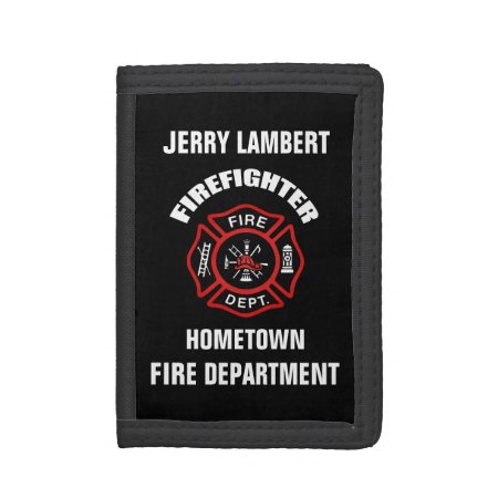 Firefighter Name Template Trifold Wallet