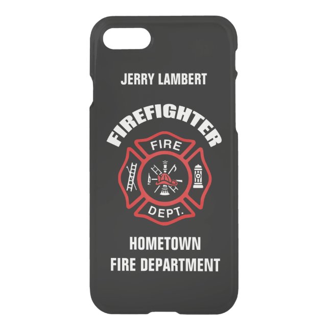 Firefighter Name Template Uncommon iPhone Case (Back)
