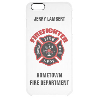 Firefighter Name Template Clear iPhone 6 Plus Case