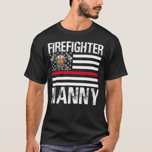 Firefighter NANNY Support The Thin Red Line US Fla T_Shirt