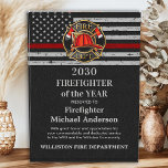 Firefighter Of The Year Custom Logo Thin Red Line Acrylic Award<br><div class="desc">Celebrate and show your appreciation to an outstanding Firefighter with this Thin Red Line Firefighter Of The Year Award - American flag design in Firefighter Flag colors , modern black red design with custom fire department logo. Personalize this Firefighter award with fireman name, text with fire department name, logo and...</div>