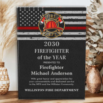 Firefighter Of The Year Custom Logo Thin Red Line Acrylic Award