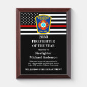 Firefighter Of The Year Department Logo Award Plaque | Zazzle