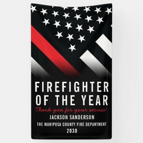 Firefighter of the Year Employee Fire Department Banner