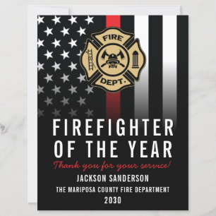 Firefighter of the Year Employee Logo Certificate