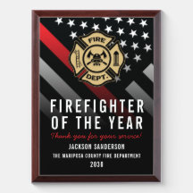 Firefighter of the Year Employee Logo Red Line