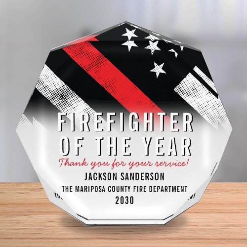 Firefighter of the Year Employee Recognition Acrylic Award