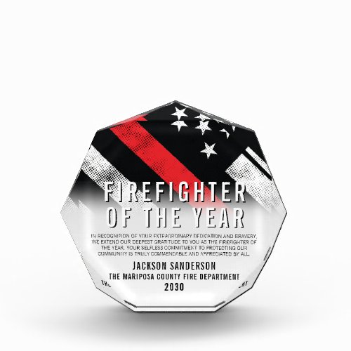 Firefighter of the Year Employee Recognition Acrylic Award