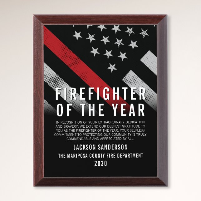 Firefighter of the Year Employee Recognition Award Plaque (Firefighter of the Year Employee Recognition Award Plaque)