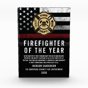 Firefighter of the Year Employee Recognition Logo Acrylic Award