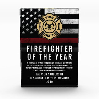 Firefighter of the Year Employee Recognition Logo Acrylic Award