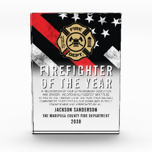 Firefighter of the Year Employee Recognition Logo Acrylic Award