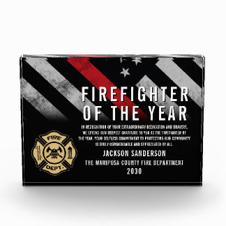 Firefighter of the Year Employee Recognition Logo Acrylic Award