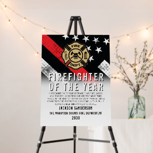 Firefighter of the Year Employee Recognition Logo Foam Board