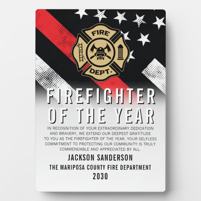Firefighter of the Year Employee Recognition Logo Plaque (Front)