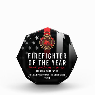 Firefighter of the Year Fire Department Employee Acrylic Award