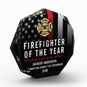 Firefighter of the Year Fire Department Employee Acrylic Award