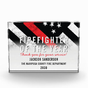 Firefighter of the Year Fire Department Employee Acrylic Award