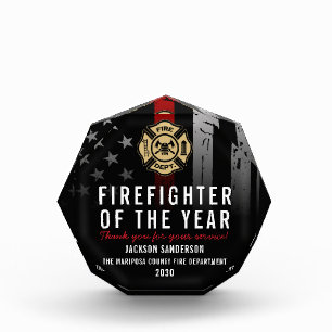Firefighter of the Year Fire Department Employee Acrylic Award