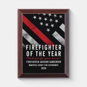 Firefighter of the Year Fire Department Employee Award Plaque