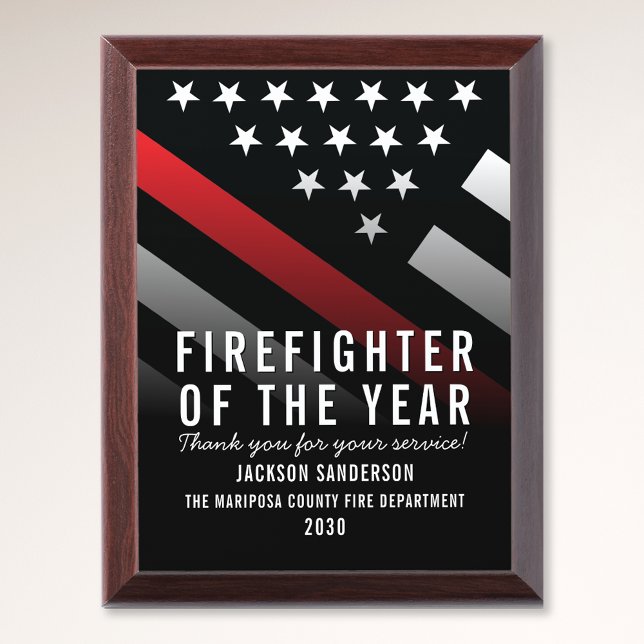 Firefighter of the Year Fire Department Fireman Award Plaque (Firefighter of the Year Fire Department Employee Award Plaque)