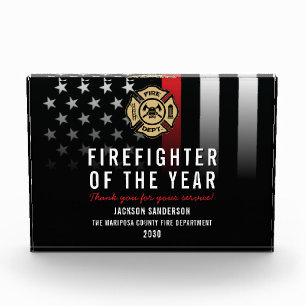 Firefighter of the Year Fire Department Logo Acrylic Award