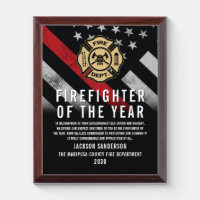 Firefighter of the Year Fireman Recognition Logo