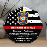 Firefighter Of The Year Thin Red Line Recognition Acrylic Award<br><div class="desc">Celebrate and show your appreciation to an outstanding Firefighter with this Thin Red Line Firefighter Of The Year Award - American flag design in Firefighter Flag colors , modern black red design with custom fire department logo. Personalize this Firefighter award with fireman name, text with fire department name, logo and...</div>