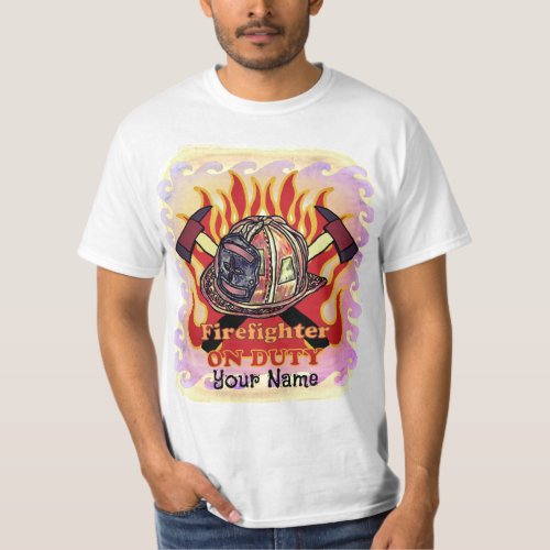 Firefighter On Duty custom name t_shirt