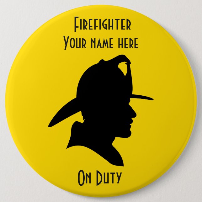 Firefighter On Duty Design Round Button (Front)