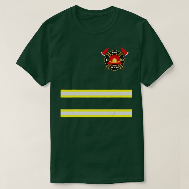 Firefighter or Fireman Costume  T-Shirt (Design Front)