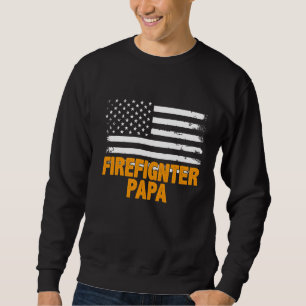 Firefighter Papa American Flag Father's Day Sweatshirt