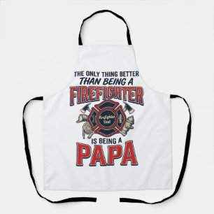 Firefighter Papa Vintage Engraving Shirt Design_1 Apron