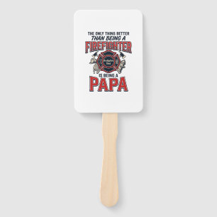 Firefighter Papa Vintage Engraving Shirt Design_1 Hand Fan